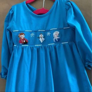 Frozen Smocked Pants Set sz 4 elsa Anna Olaf